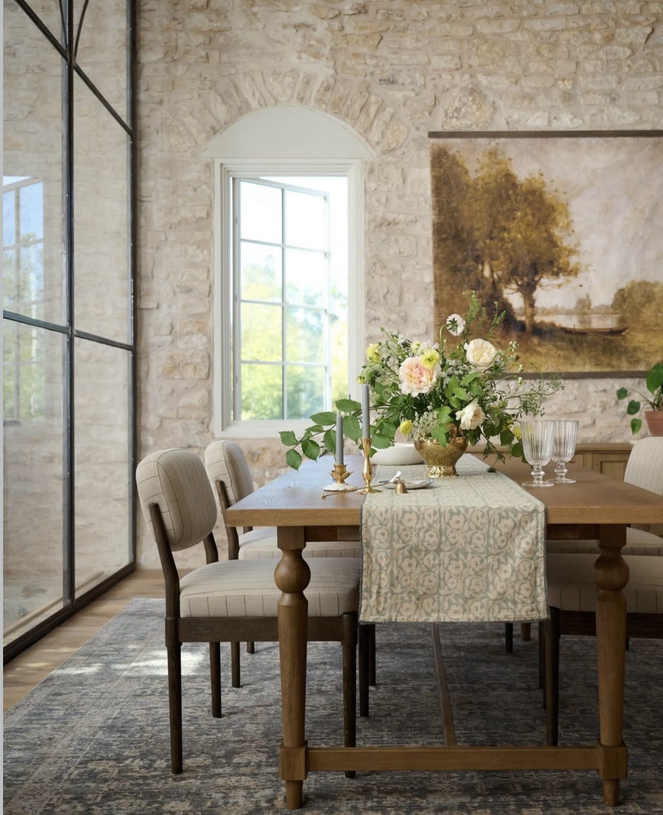 Serene Rustic Elegance in Dining