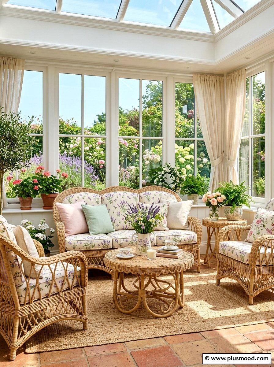 Chic Scalloped Wicker Accents