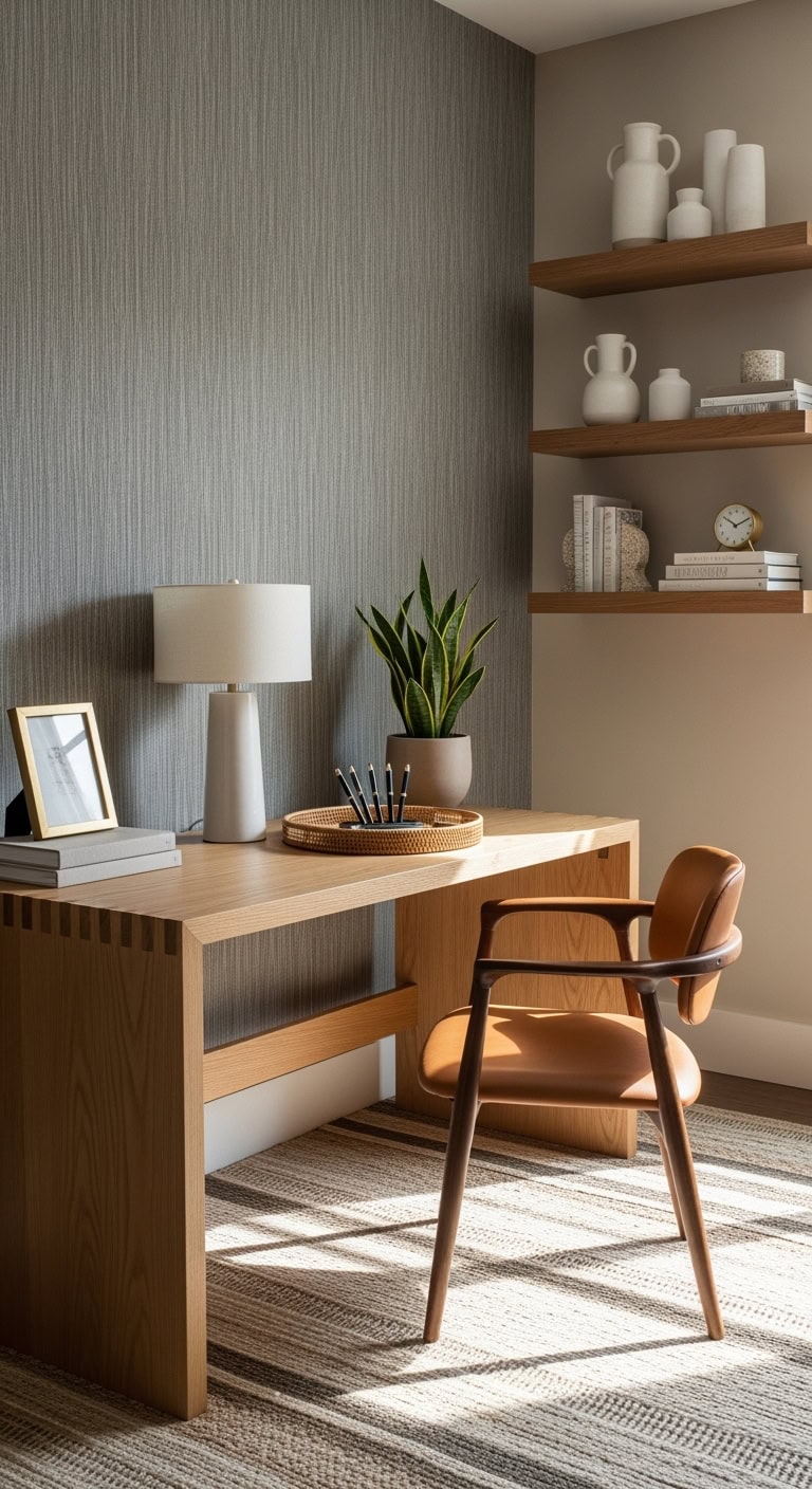 Calming Neutral Shades to Boost Your Home Office Efficiency