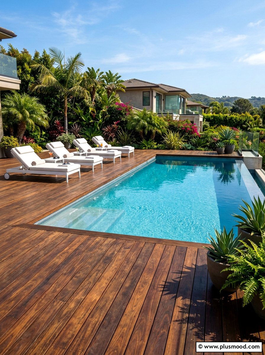 Wood Deck Pool Surround
