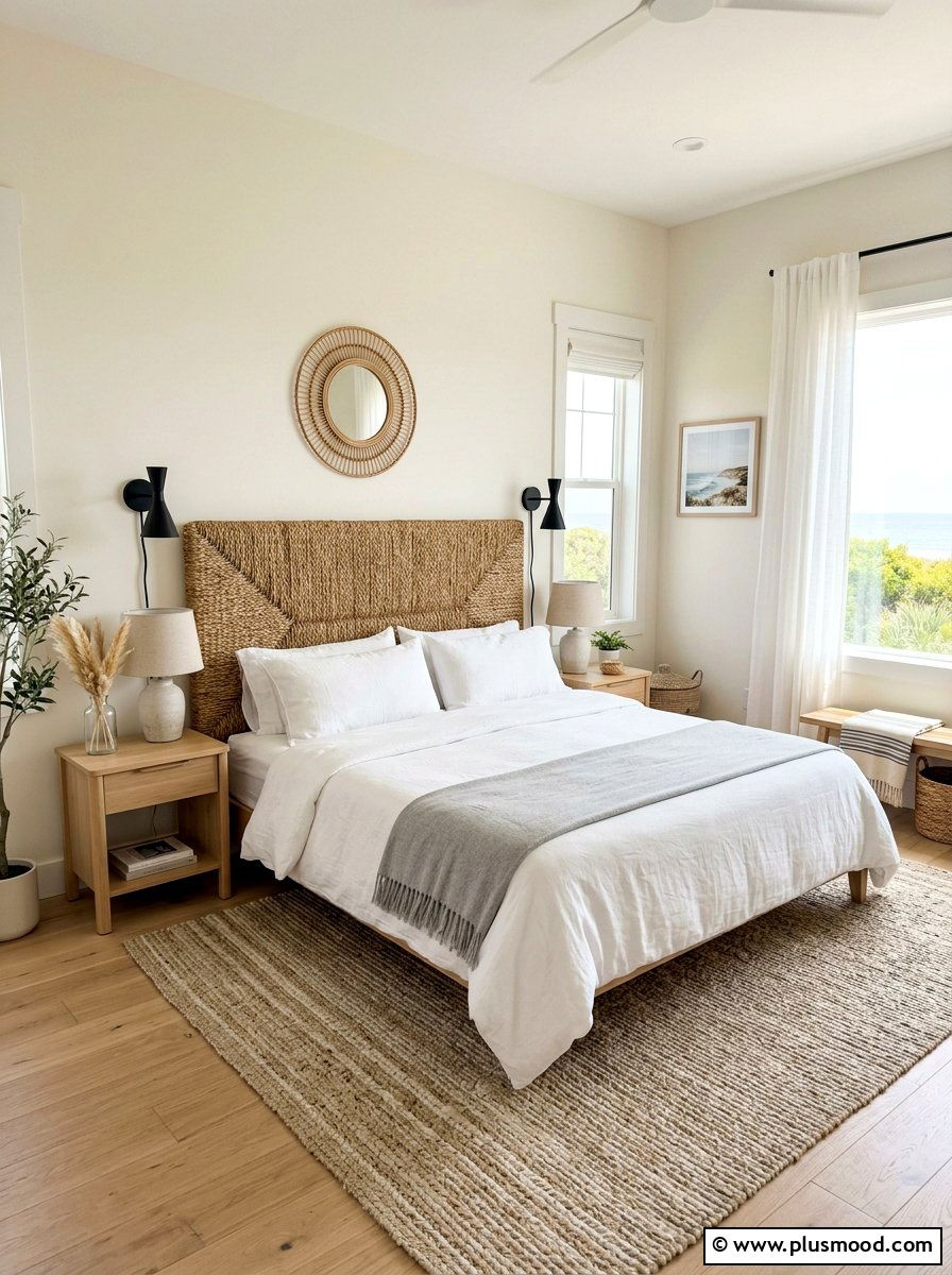 Coastal Charm with a Handwoven Headboard