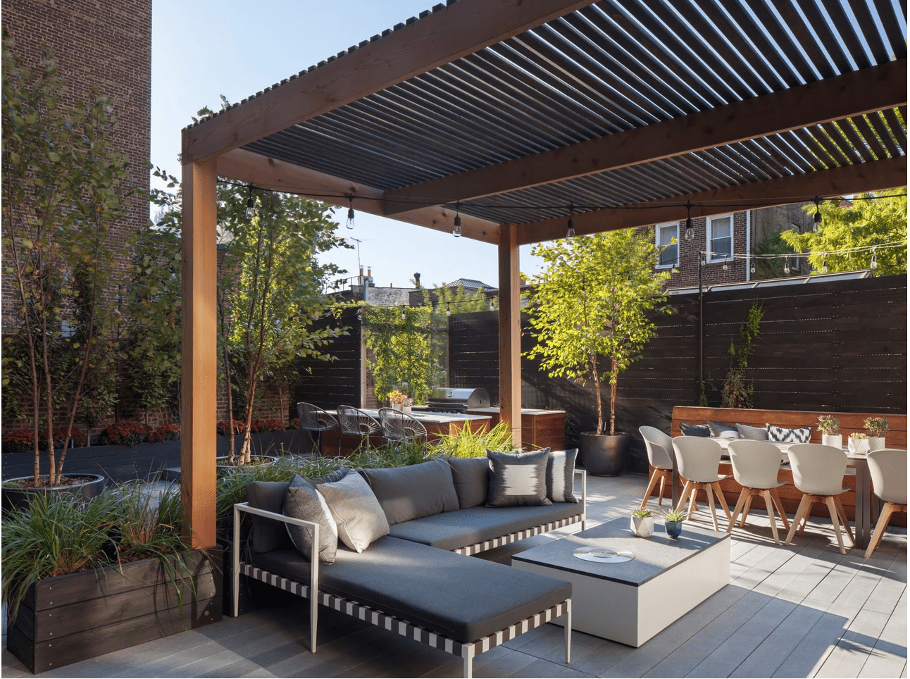 Add a Stylish Pergola to Your Rooftop Garden
