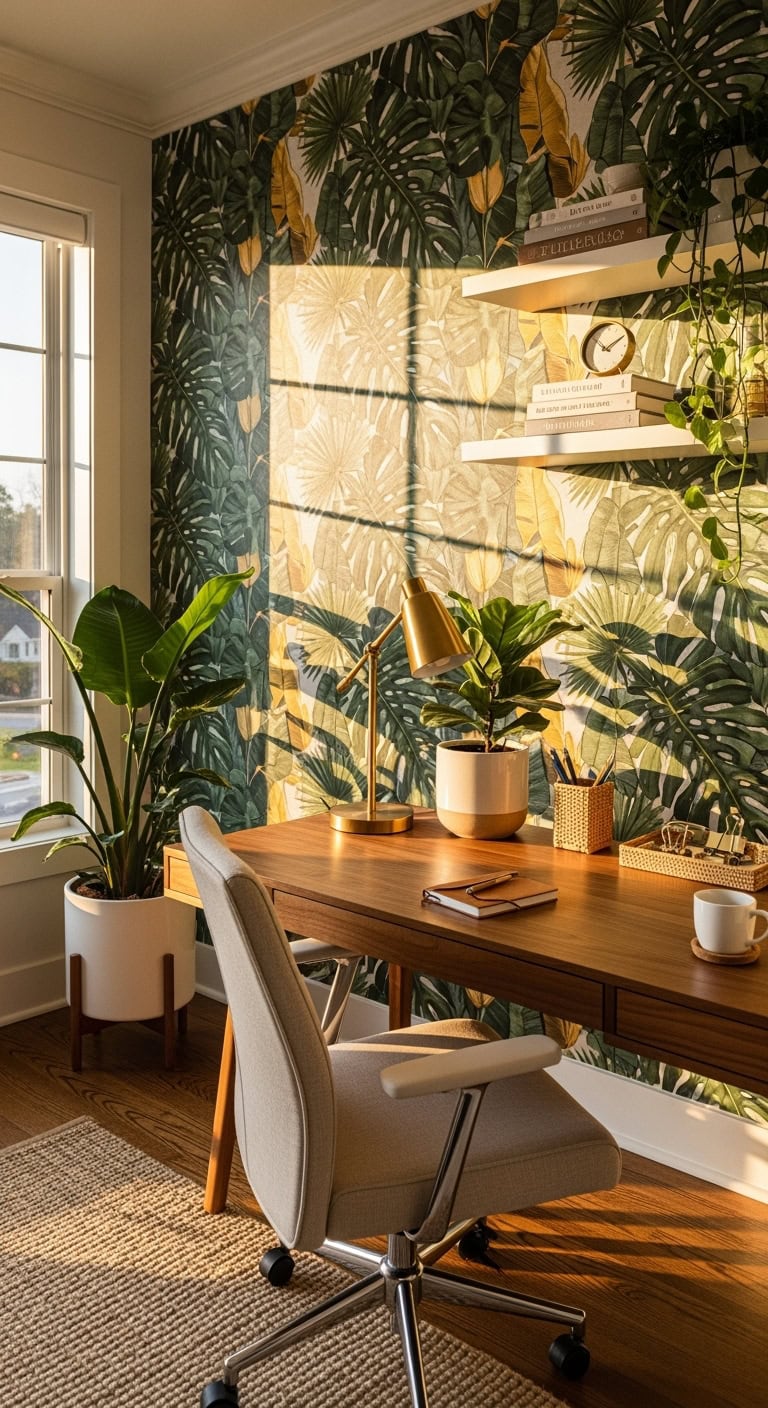 Vibrant, Elegant, and Invigorating Tropical Home Office Styles