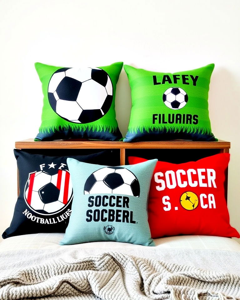 Cozy Soccer-Inspired Accent Pillows