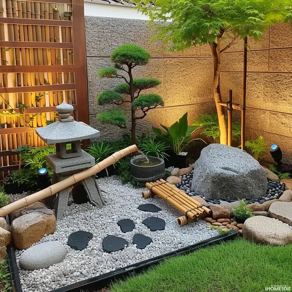 Bamboo and Rock Meditation Garden