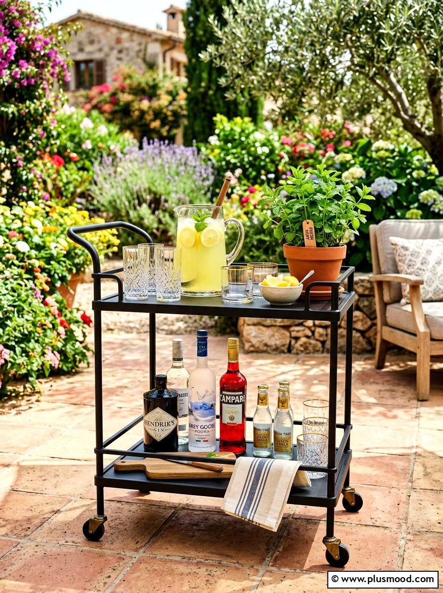 Elevate Your Patio with a Mobile Outdoor Bar Cart