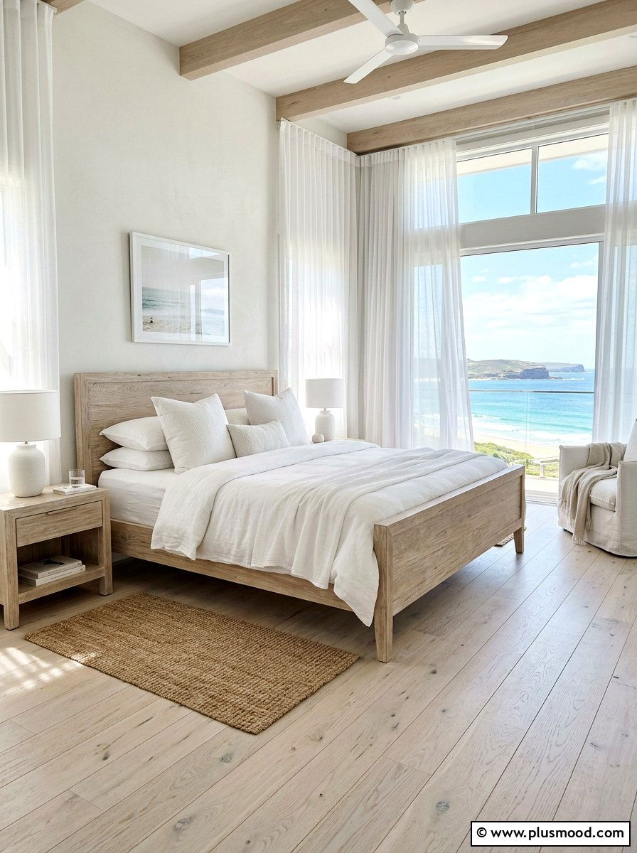 Breezy Coastal Bedroom with Sun-Whitened Wood