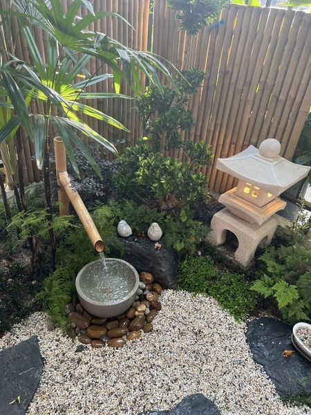 Zen Sand Garden with Lantern