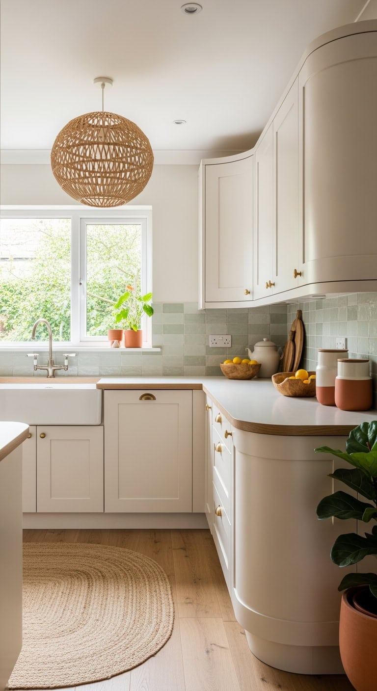 Soft Curves & Natural Vibes: Elevating Compact Kitchens with Organic Modern Flair