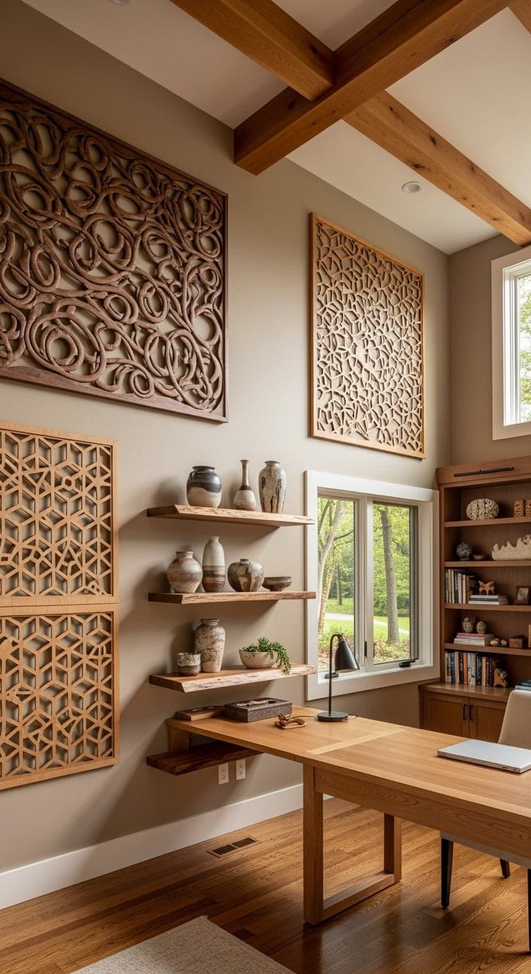 Rustic Charm: Showcase Handcrafted Wooden Sculptures and Signs