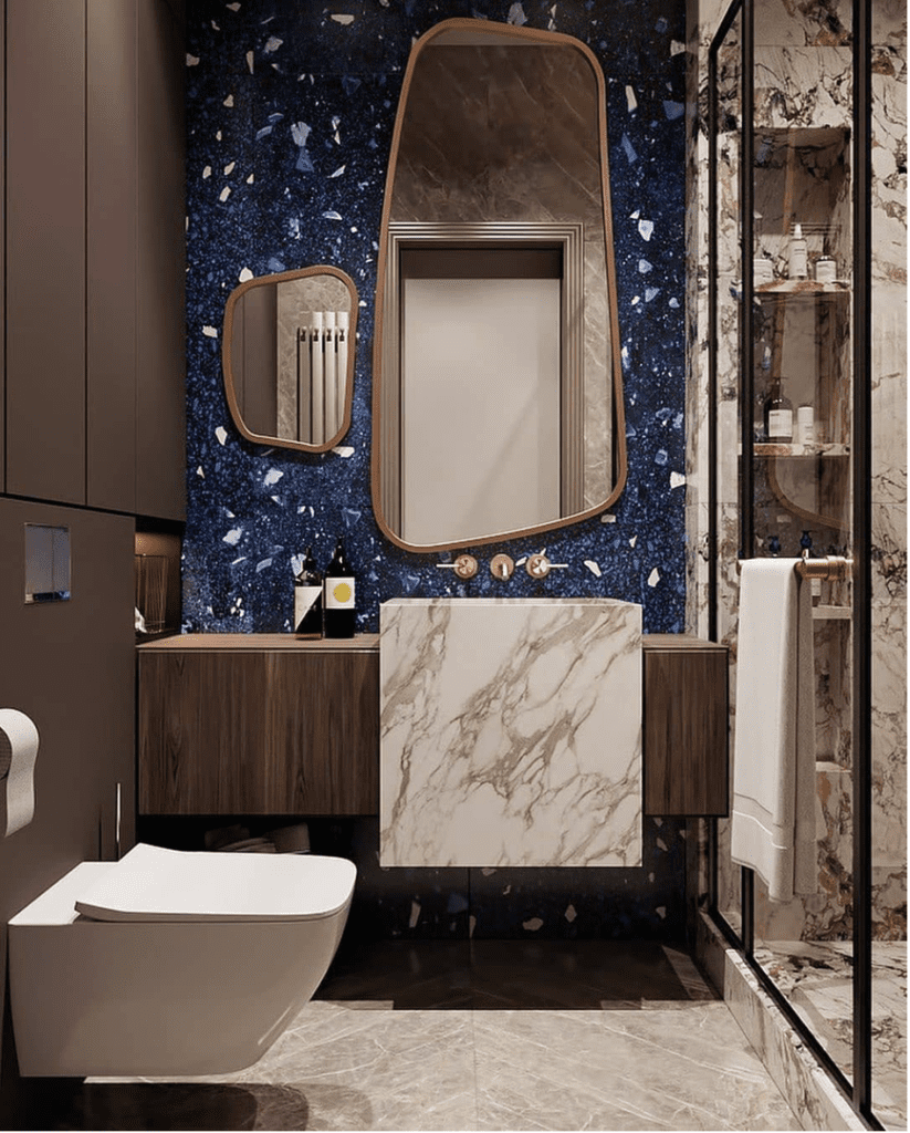 Rustic Wood-Framed Mirror: Embracing Nature in Your Spa-Style Bathroom
