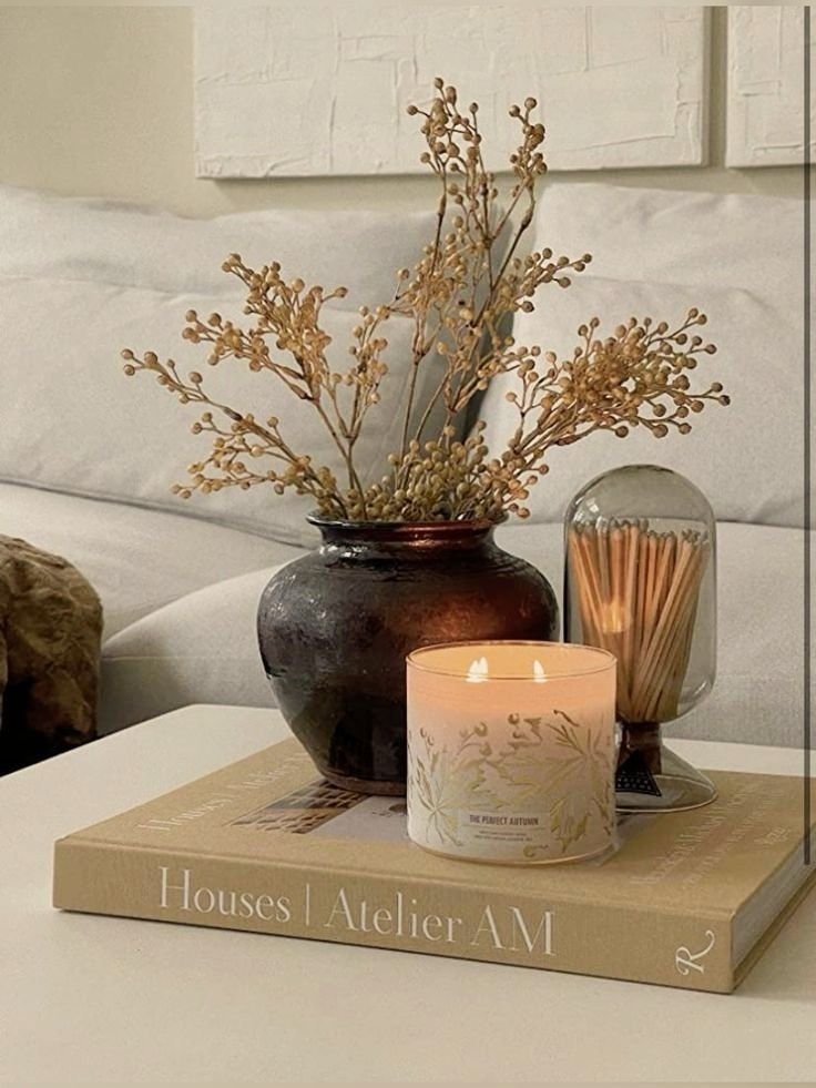 Cozy Candlelight Paired with Natural Stems