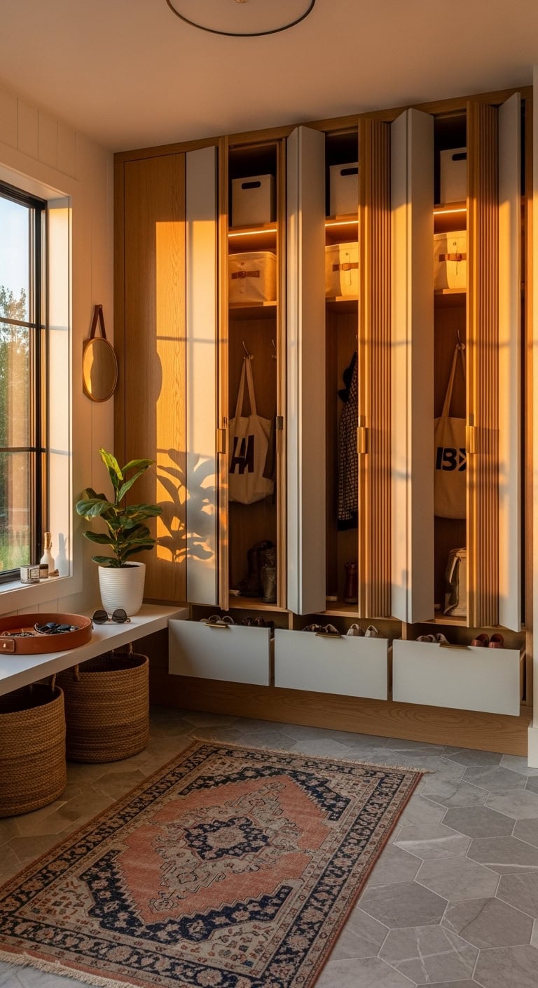 Space-Savvy Accordion Door Lockers