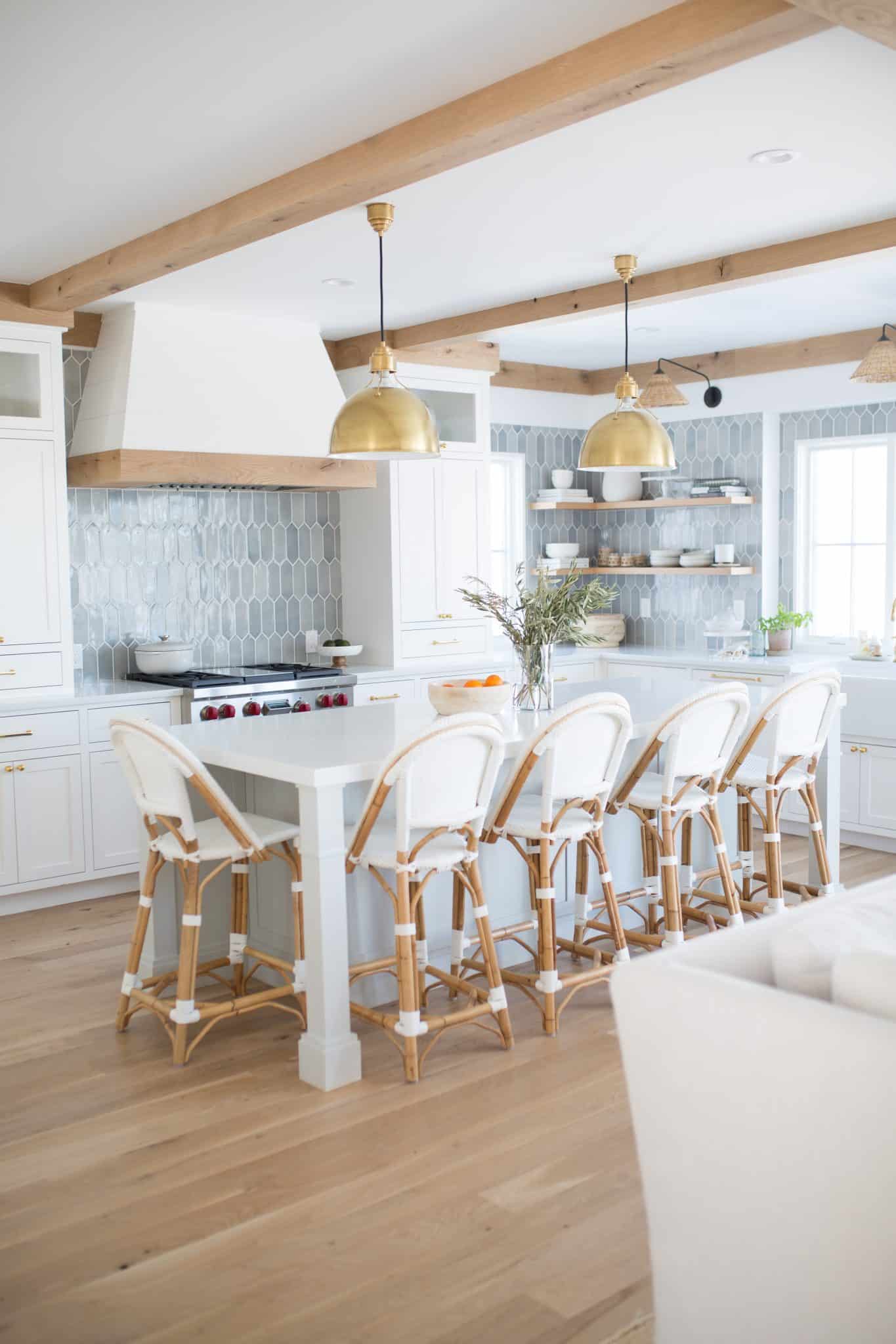 Incorporate Elegant White or Brass Range Hoods