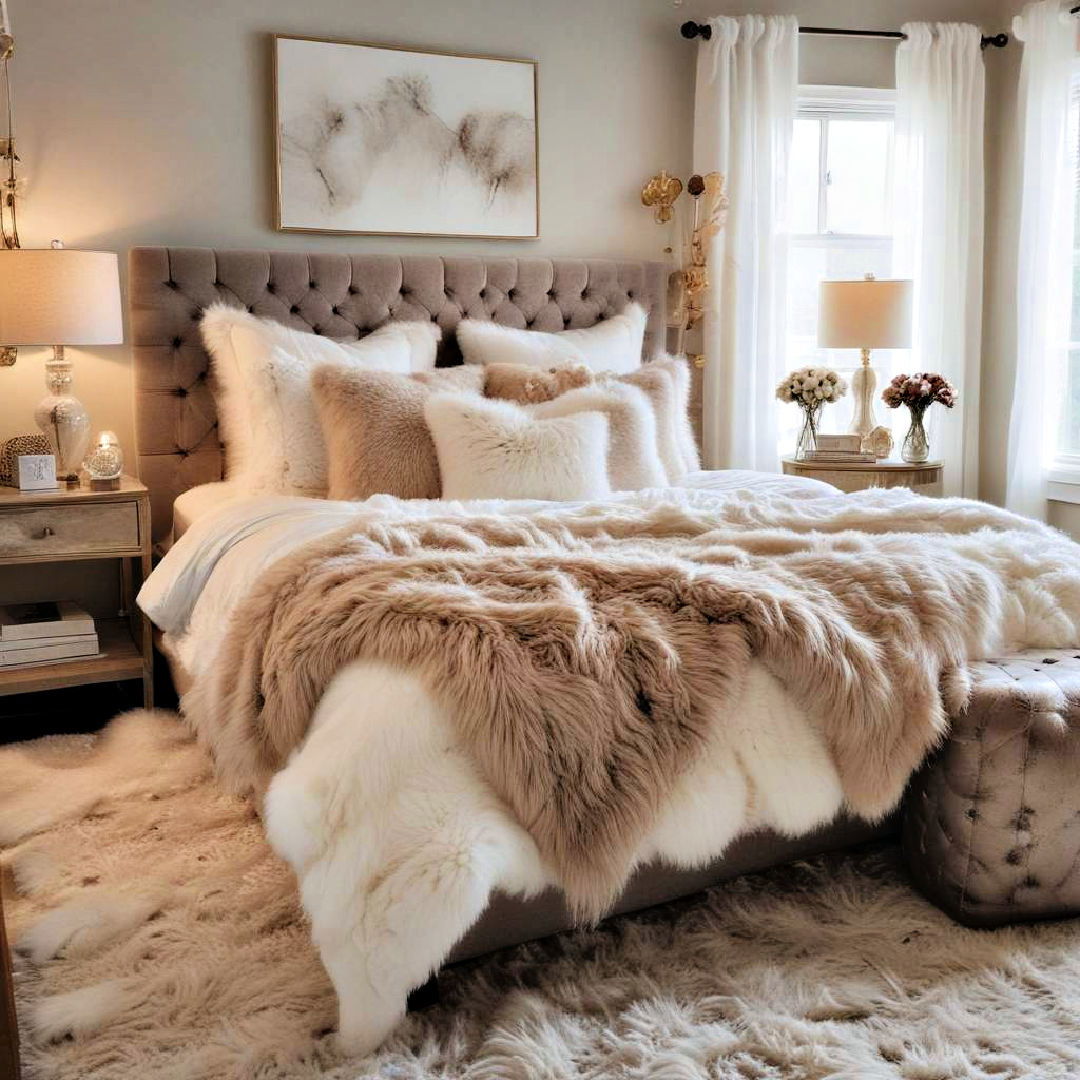 Cozy Up Your Bedroom with Plush Faux Fur Touches