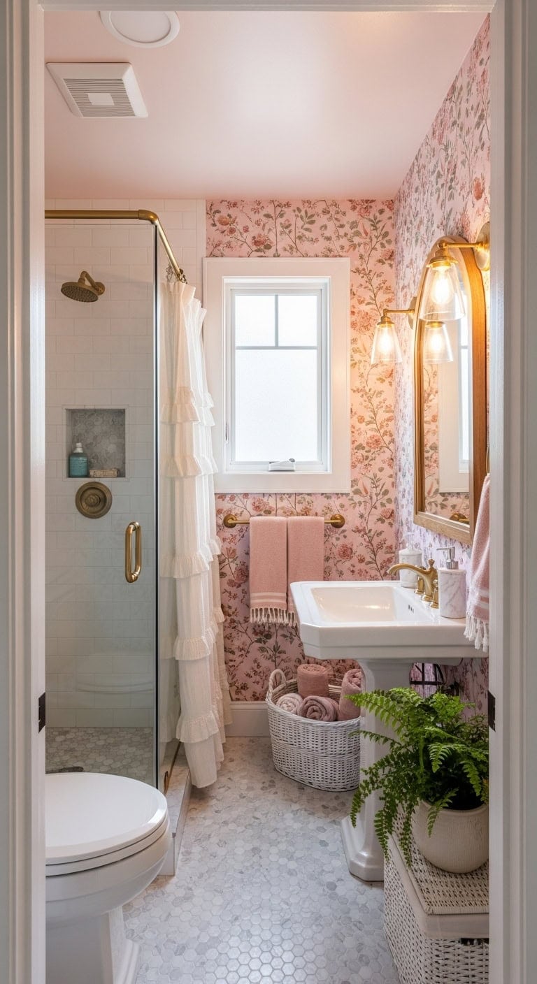 English Garden: Infuse Small Bathrooms with Floral Charm and Light