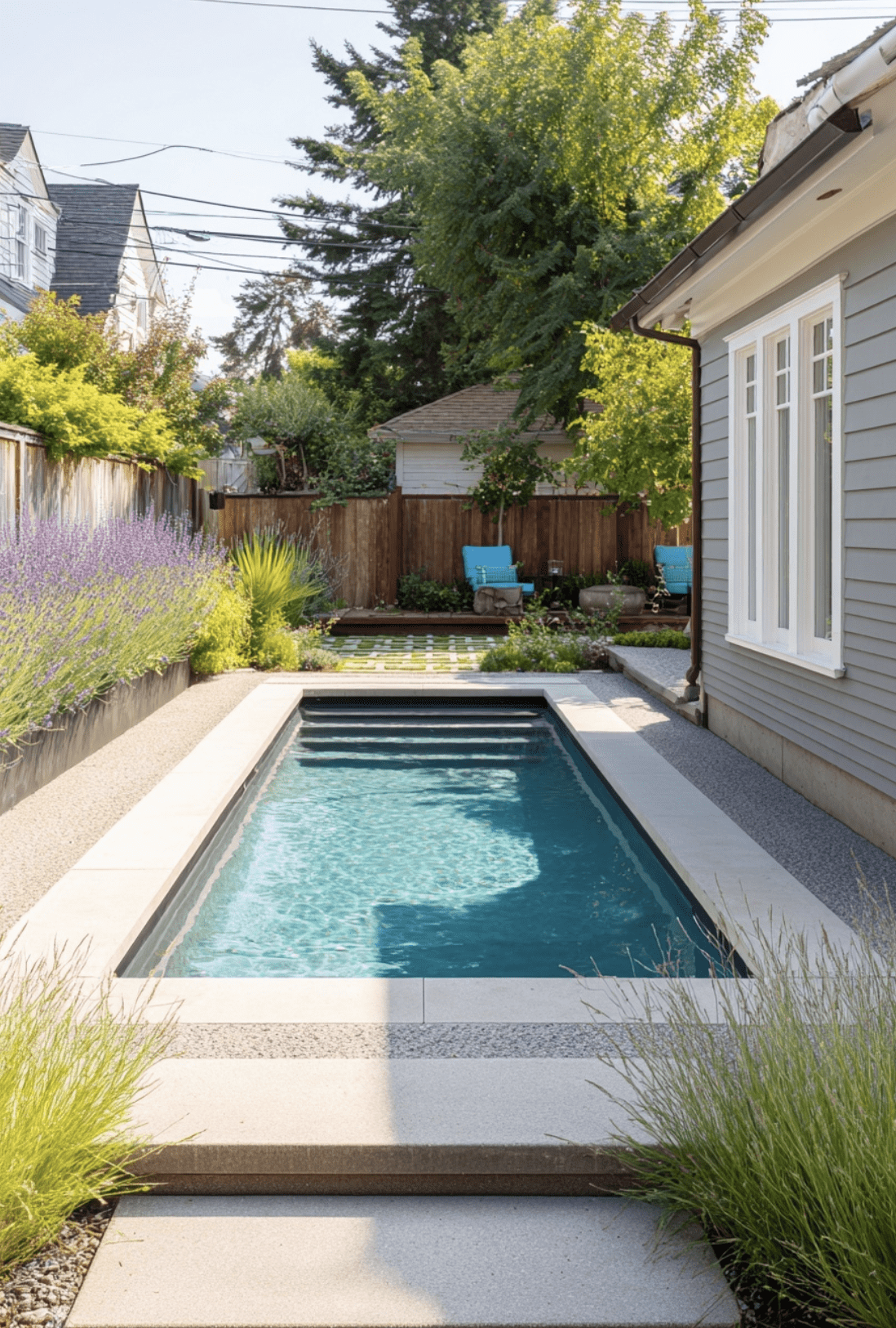 Sleek Contemporary Pool Featuring Built-In Steps