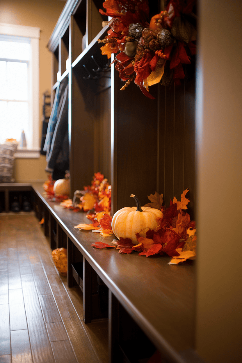 Festive Mudroom Bench Styling for Every Season