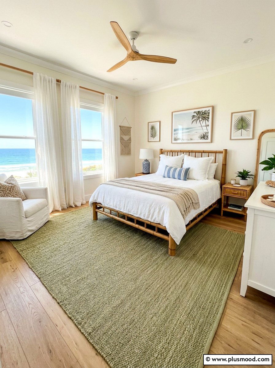 Brighten Your Coastal Bedroom with Coral Highlights