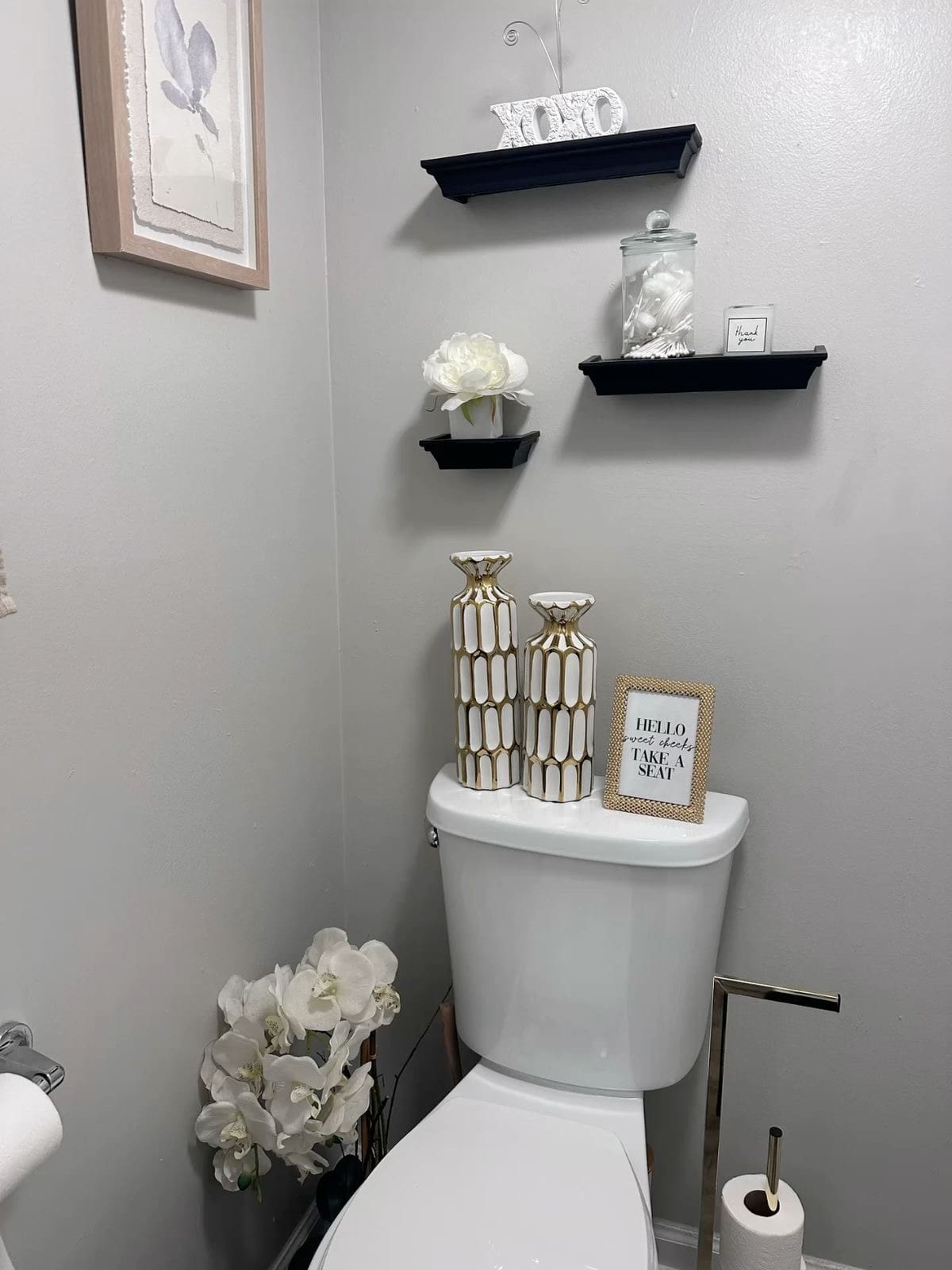 Gold and White Candle Holders