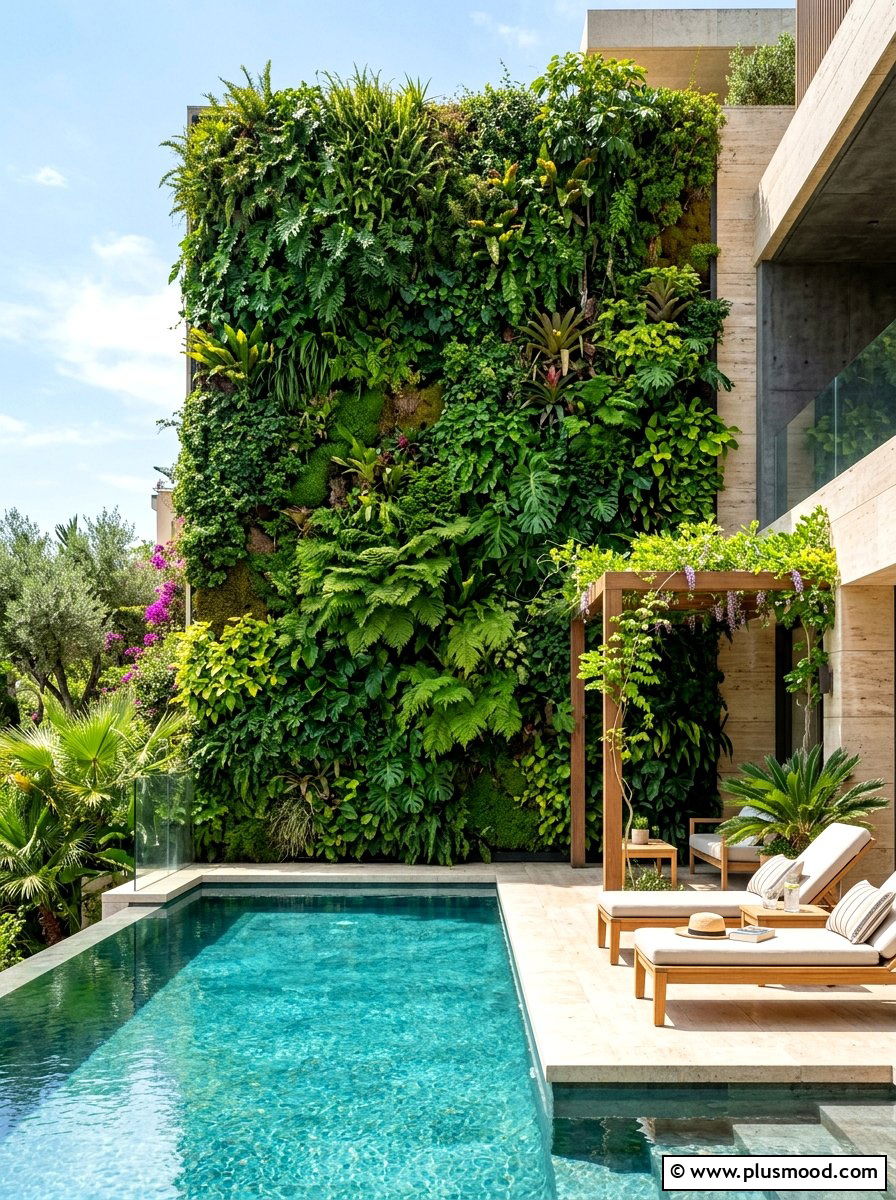 Vertical Garden Pool Wall