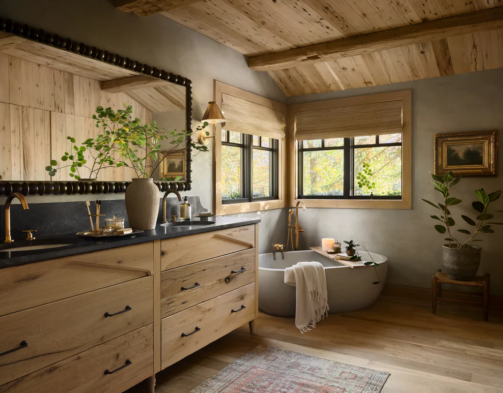 Cozy Double Vanity with Natural Charm