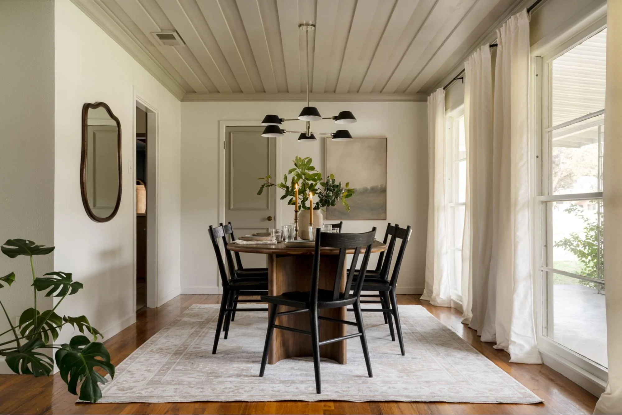 Cozy Farmhouse Dining with Warm Wood Accents