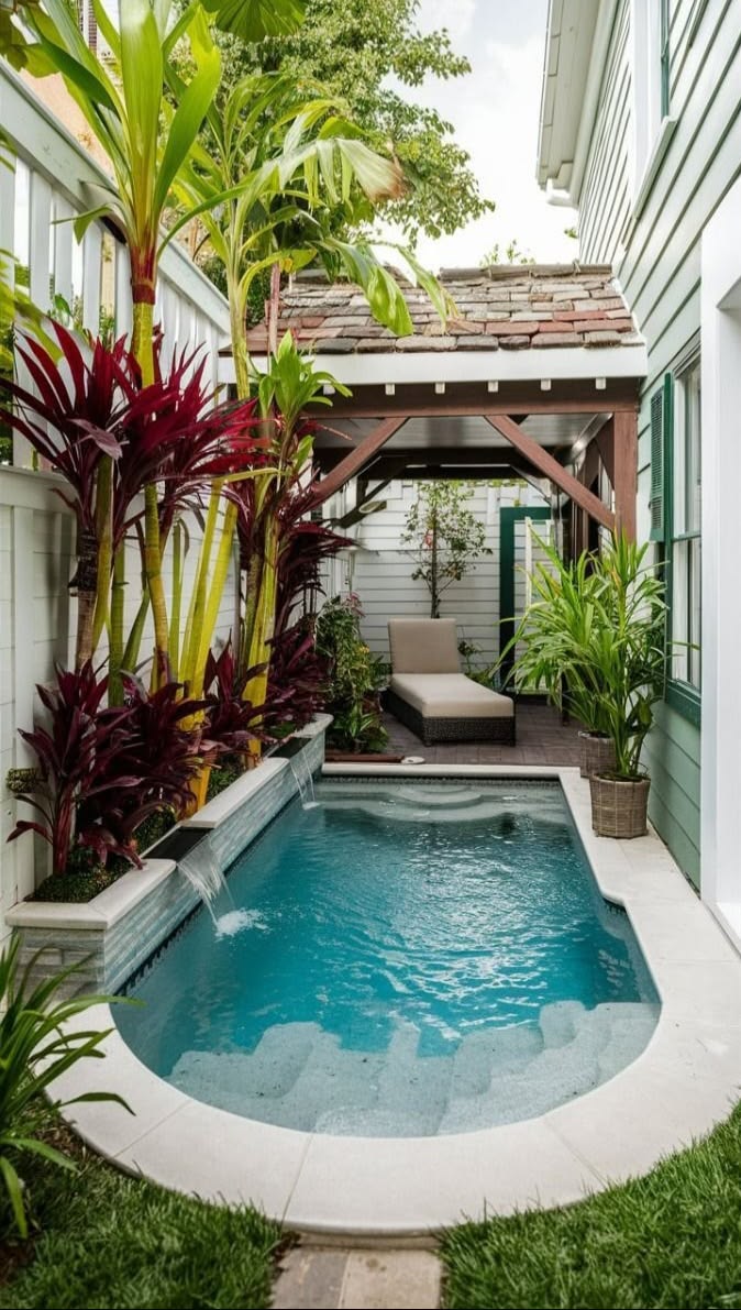 Sleek Tropical Oasis Pool