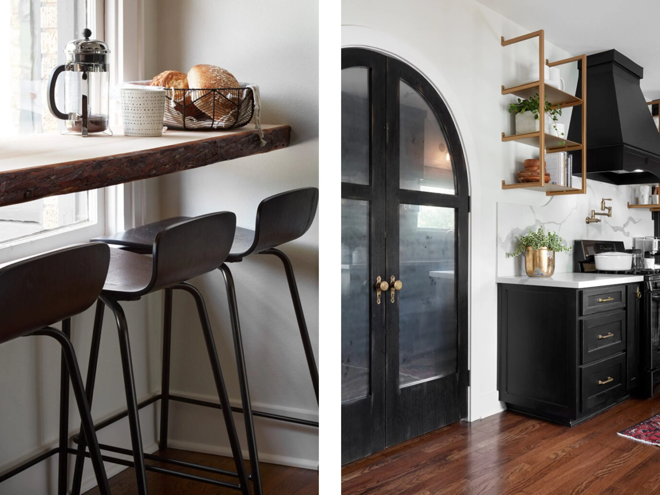 Cooking Space Featuring a Curved Pantry Entryway