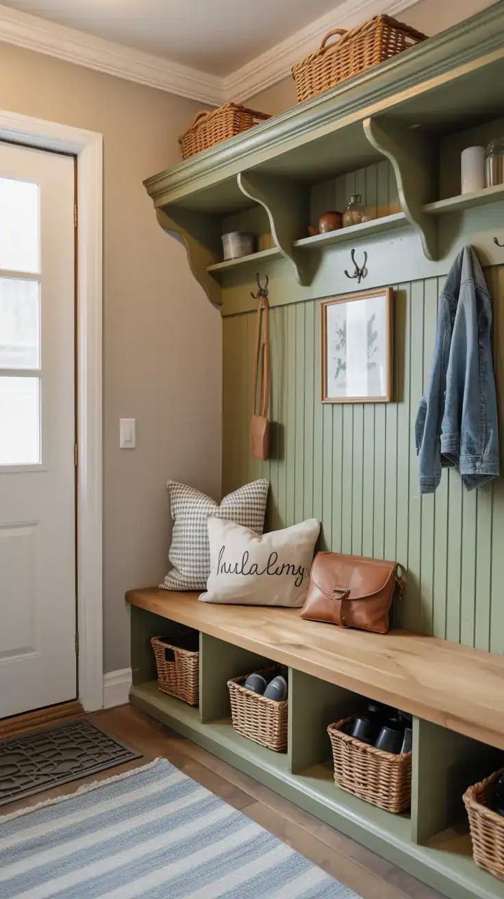 Subtle Sage Mudroom Haven