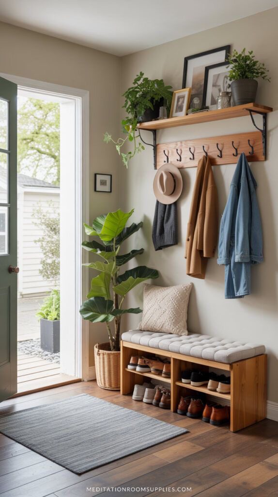Cozy Wood Accents with Practical Hooks