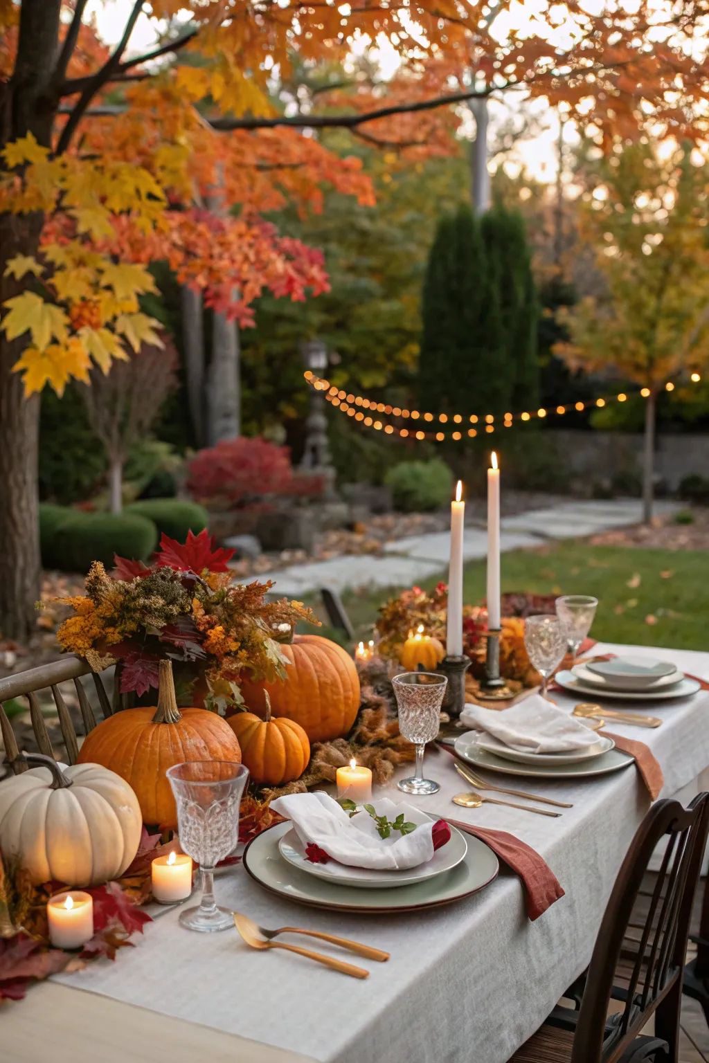 Glowing Harvest Moon Tablescape: Warmth and Ambiance by Candlelight