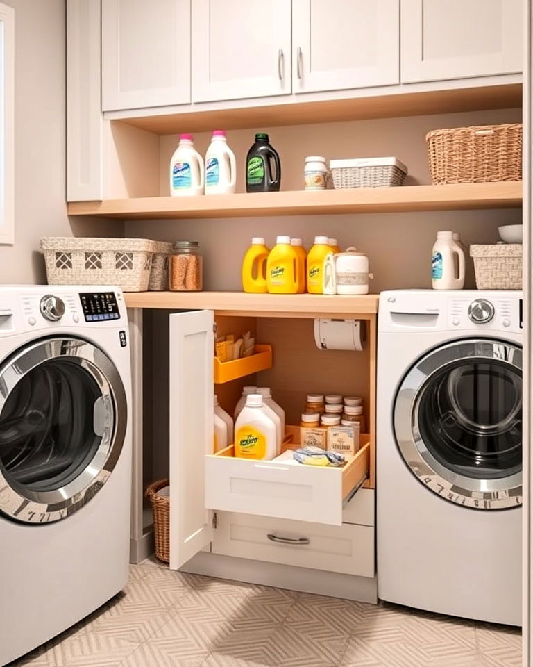 Slide-Out Storage for Laundry Essentials