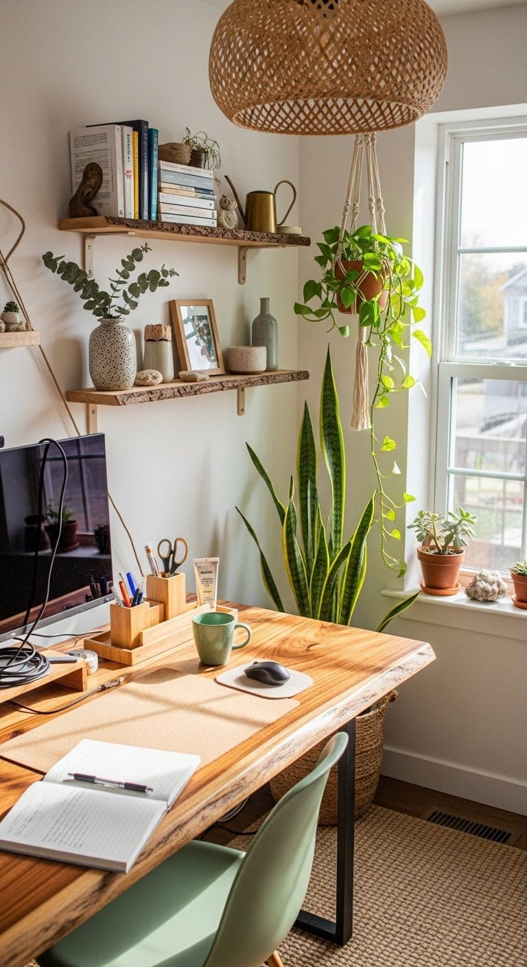 Earthy Elements: Enhance Your Workspace with Greenery and Natural Accents