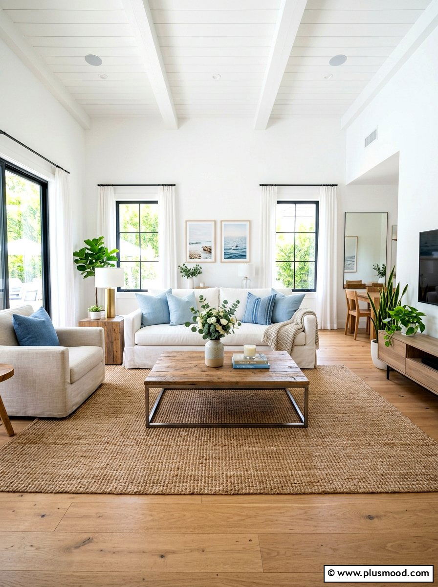Cozy Coastal Living with a White Slipcovered Sofa