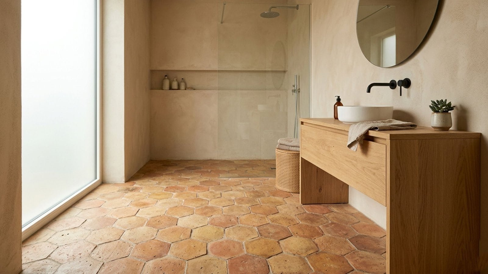 Warm Terracotta Glow Embraces Modern Elegance