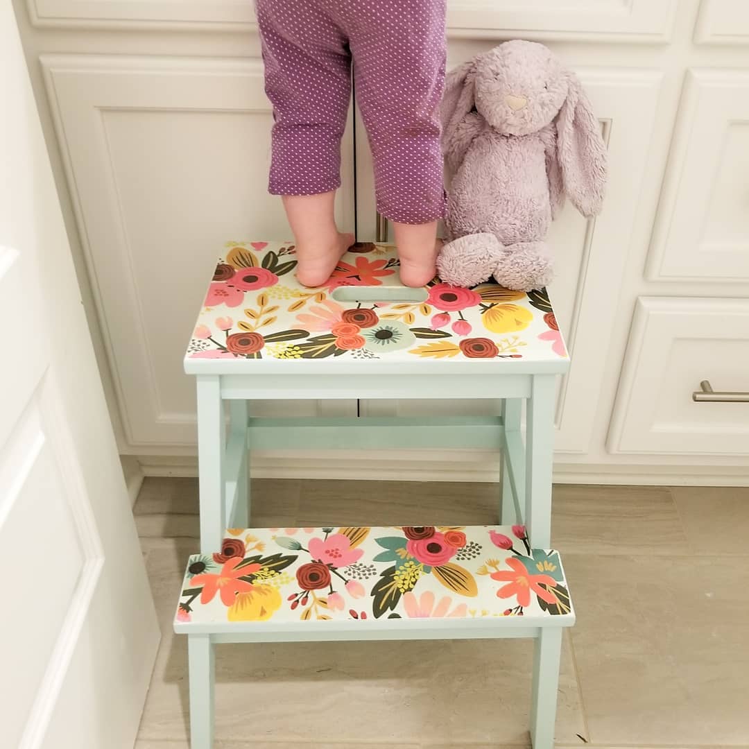 DIY Colorful Toddler Step Stool