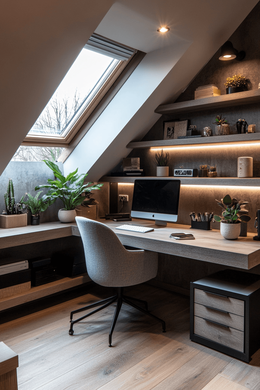 Contemporary Attic Workspace