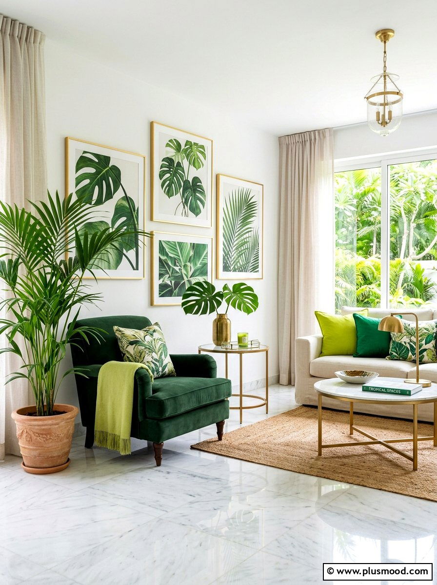 Lush Green Tropics Living Room Refresh