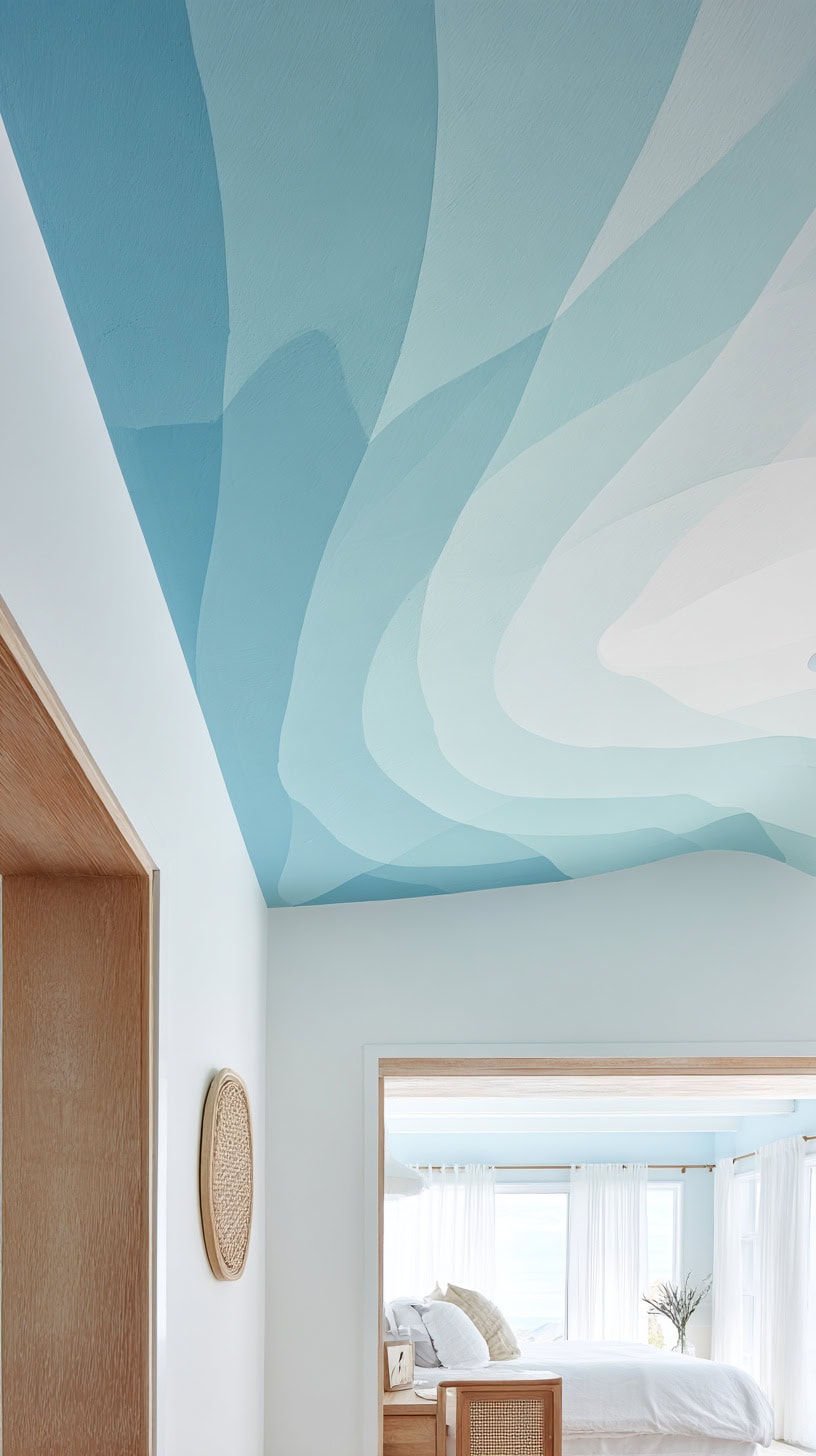 Patterned Blue Ceiling