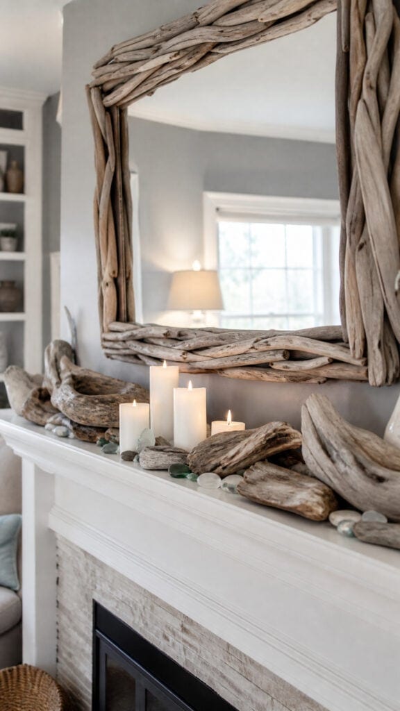 Incorporate Driftwood Elements for Natural Coastal Charm