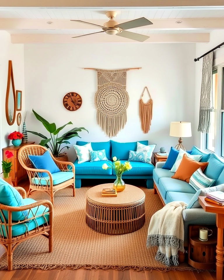 Coastal Bohemian Living Space