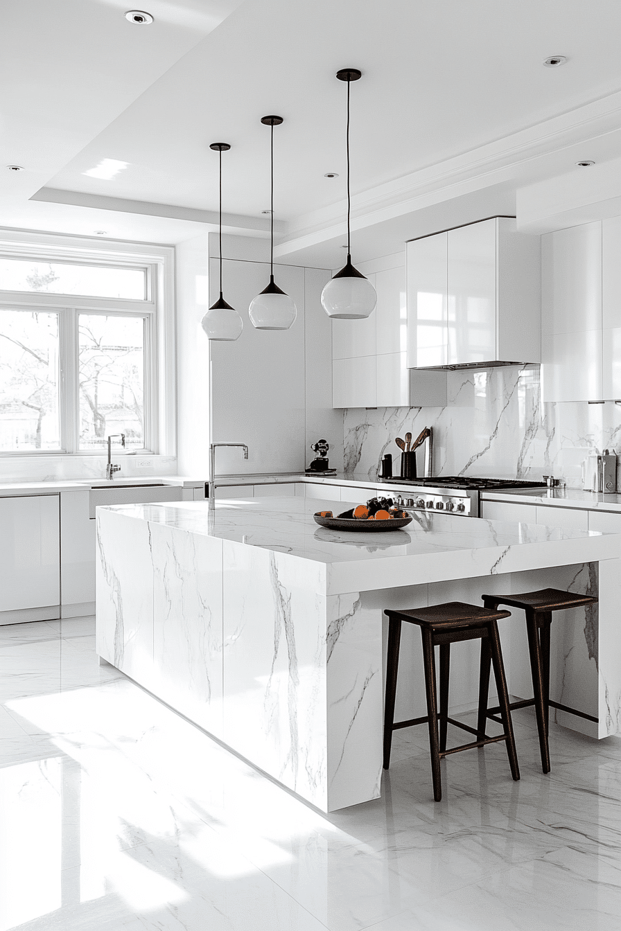 Radiant White Minimalist Kitchen
