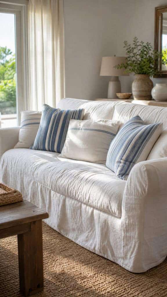 Opt for Breezy Slipcovered Seating