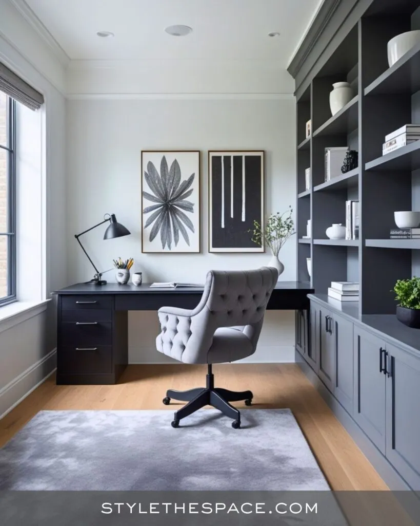 Sophisticated Monochrome Home Workspace