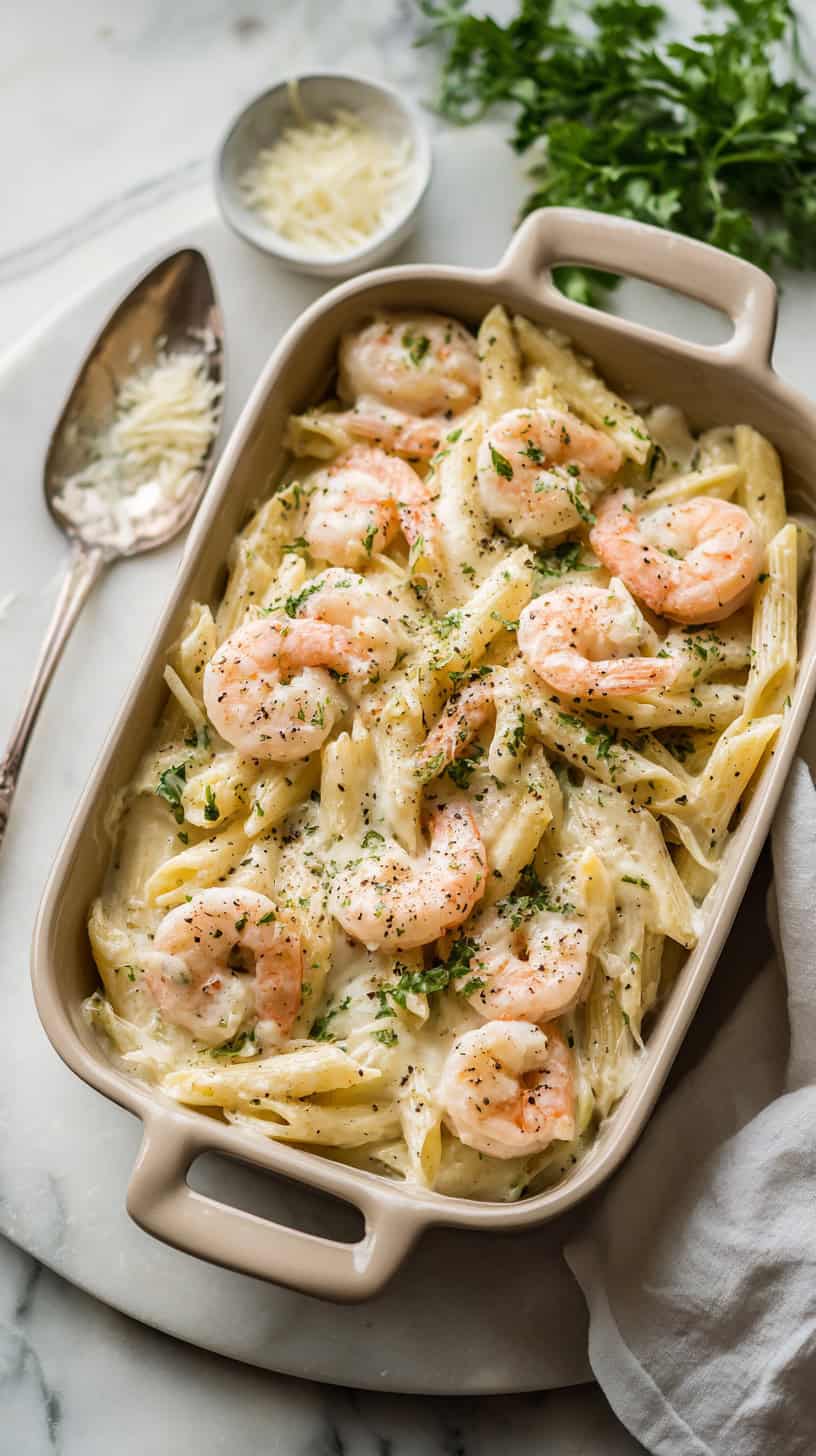 Creamy Shrimp Pasta Bake