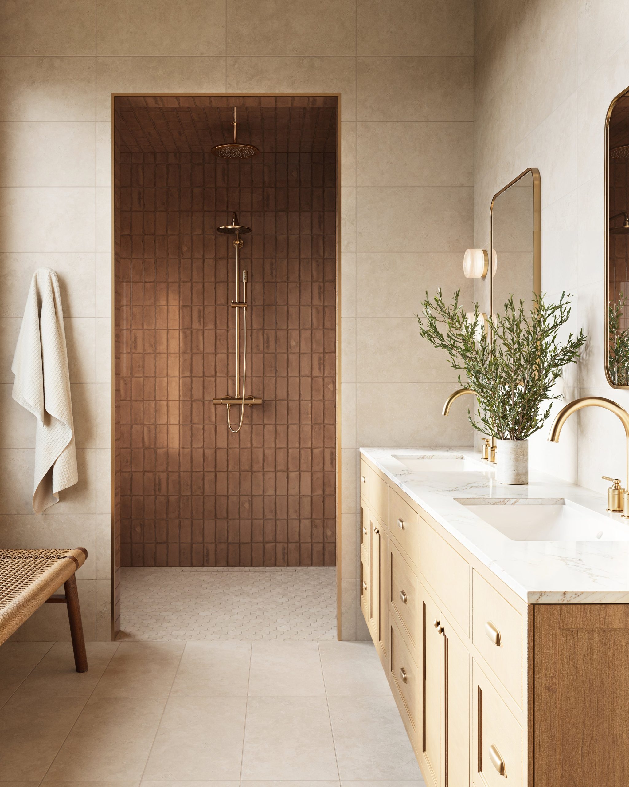 Smooth Terracotta Walls Offer Modern Warmth
