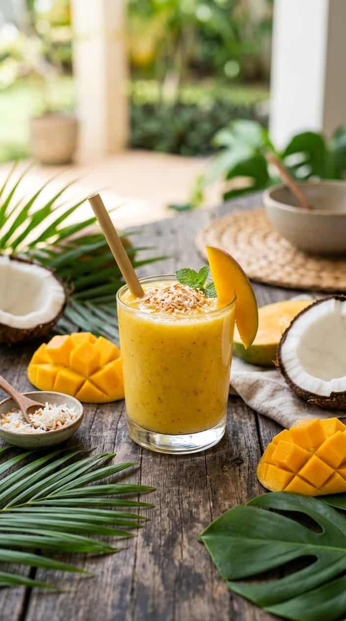 Sun-Kissed Mango & Creamy Coconut Breeze Smoothie