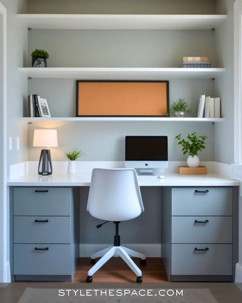Sleek Monochrome Workspace with Black, White, and Gray Accents