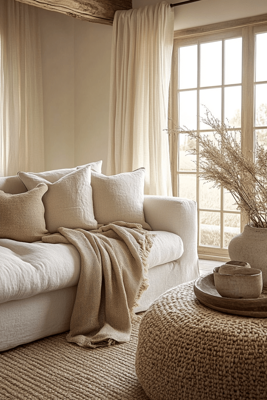 Serene Comfort with Natural-Hued Upholstery